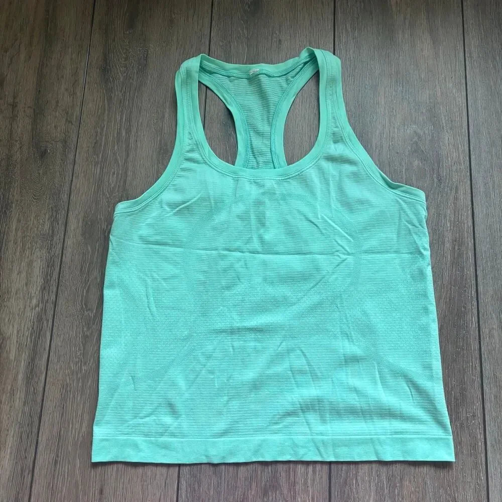 lululemon swiftly tech race tank teal size 8